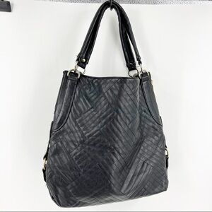 ✅ OLIVIA & JOY BLACK TEXTURED SHOULDER BAG WITH GOLD ZIPPER DETAIL